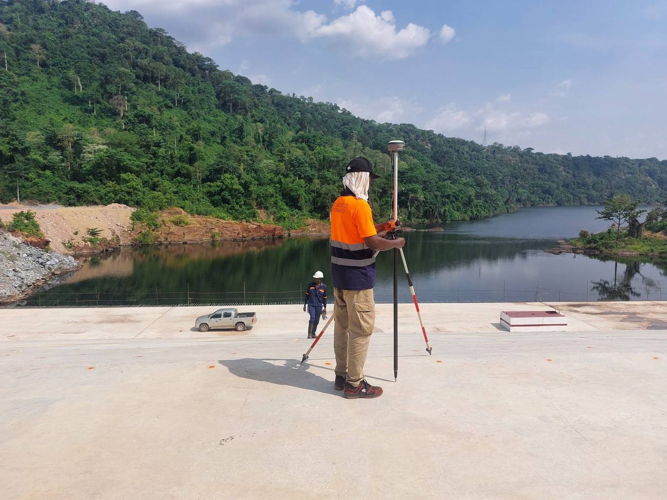 Field surveyor on site