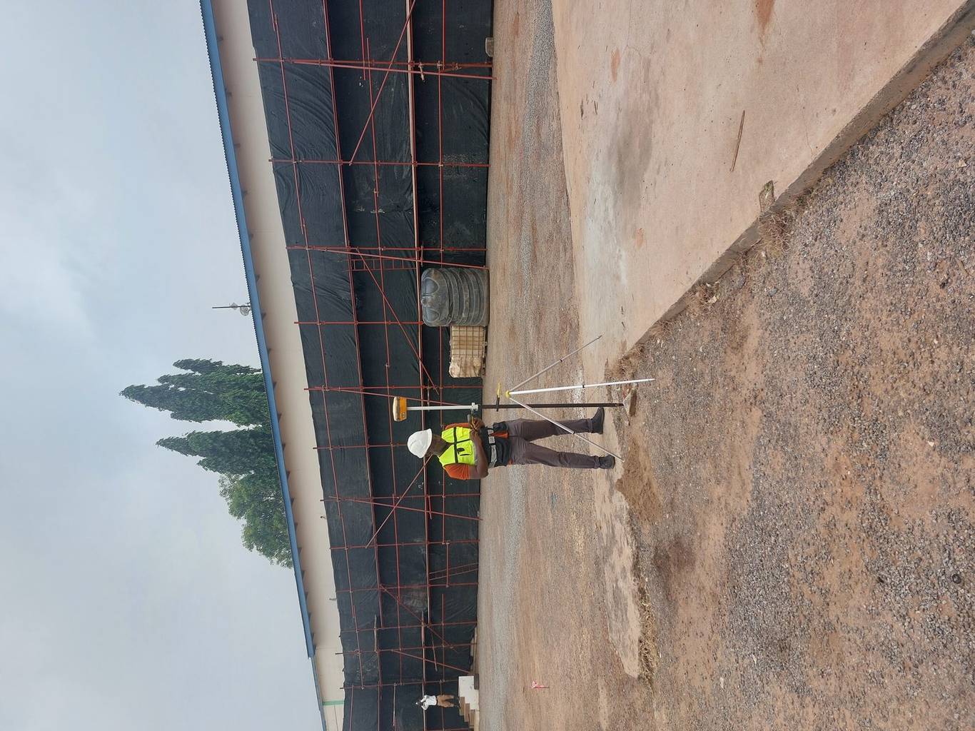 Setting-out works for construction